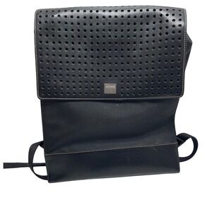 ACME Made Black Perforated Leather Tech Backpack Bag Laptop Sleeve School Modern